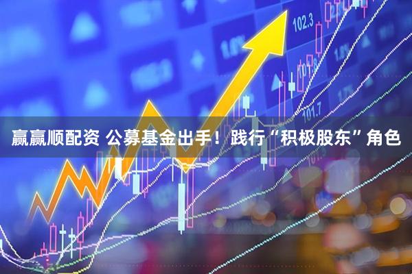 赢赢顺配资 公募基金出手！践行“积极股东”角色